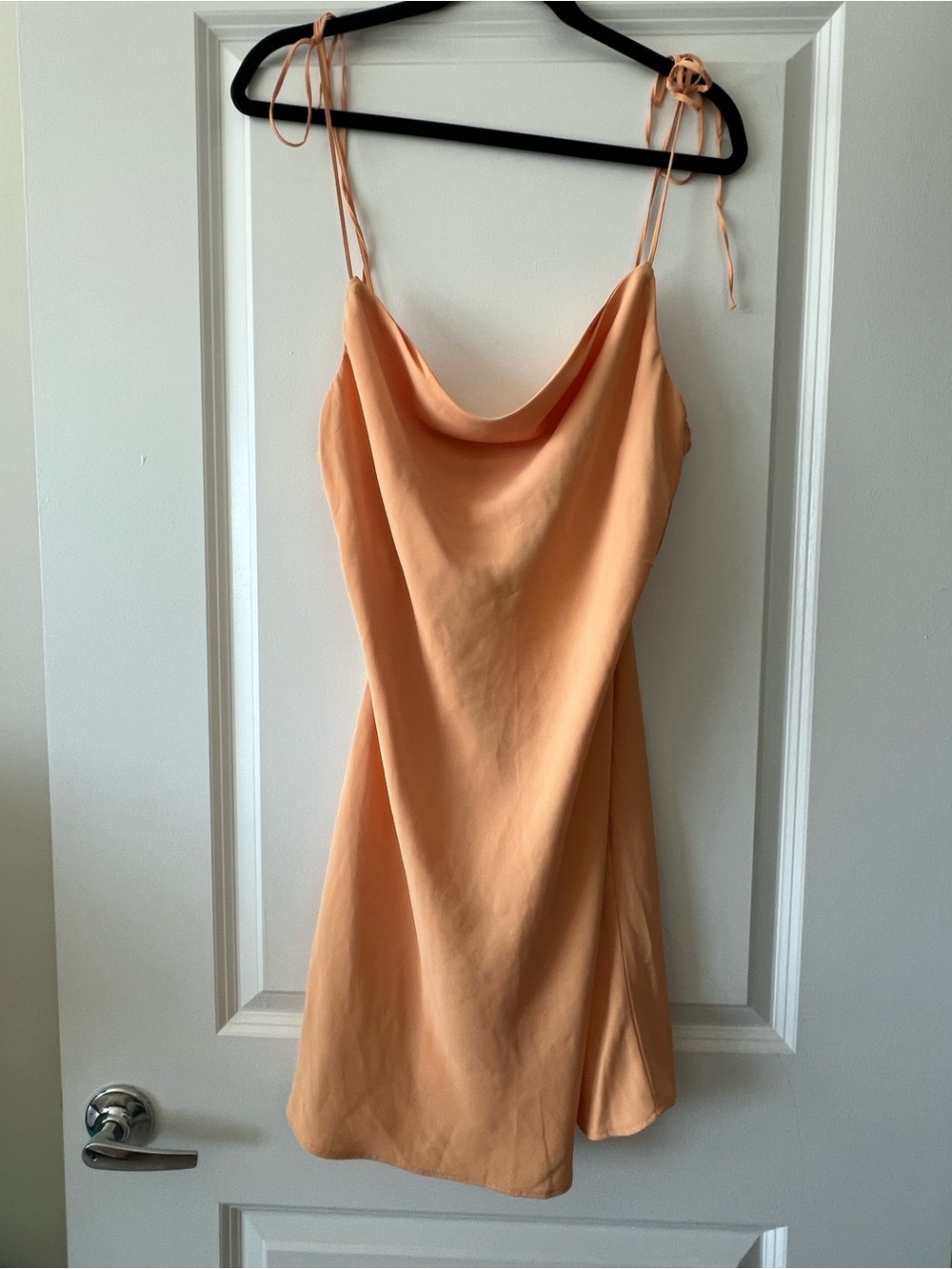 Abercrombie & Fitch Peach Tie-Strap Cowl Neck Mini Dress
